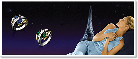 Demeter Harvest 6 - Dual metal diamond rings in amethyst and Hunter Green Chrome TM.