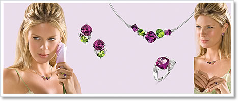Harvest 7 - Fine diamond jewelry with Brazilian amethyst and Mexican peridot.