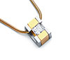 White & Yellow Gold Diamond Princess-cut Tension Pendant