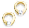 Yellow Gold Tension Set Diamond Earrings