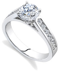 Diamond heart engagement rings
