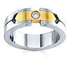 Platinum Yellow Gold Tapered Mens' Diamond Band