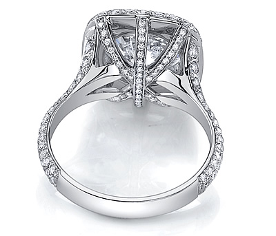 18k white gold cushion shaped diamond sareen engagement ring 1 24ctw ...