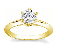 Gold Diamond Solitaire Rings