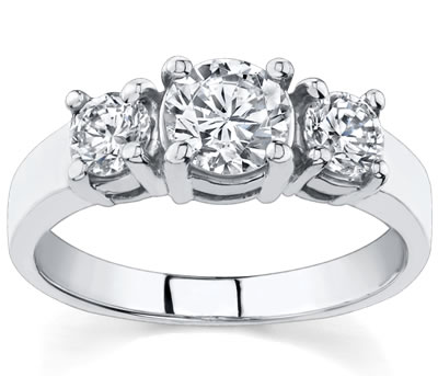  stone engagement rings A three stone diamond ring consists of colored 