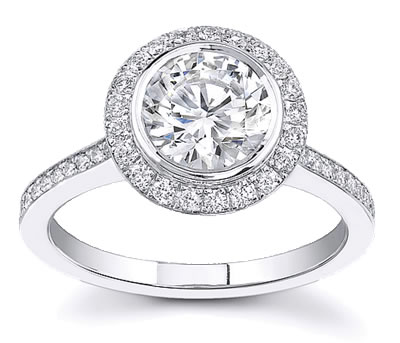 18K White Gold Sareen Diamond Engagement Setting 