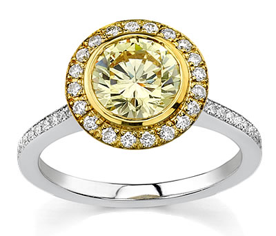 18K White Gold Sareen TwoTone Diamond Engagement Setting 