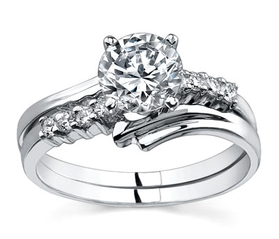 Diamond Bridal Sets on 14k White Gold Diamond Bridal Set  0 16ctw  By Novori