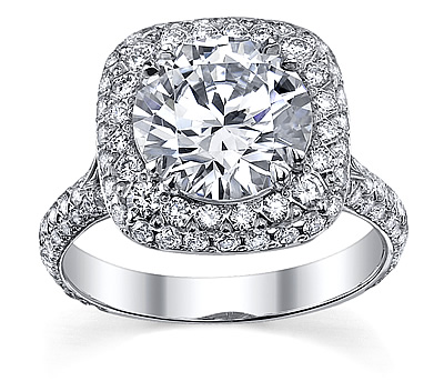 white gold cushion shaped diamond sareen engagement ring 1 24ctw
