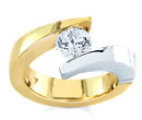 gold diamond tension rings