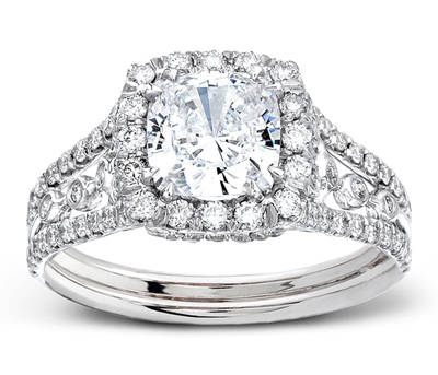 gold diamond engagement ring side diamonds