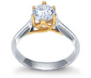 gold diamond solitaire rings