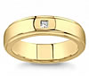 Yellow Gold Mens Band with Round and Princess Diamonds